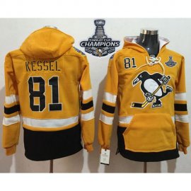 Pittsburgh Penguins #81 Phil Kessel Gold Sawyer Hooded Sweatshirt 2017 Stadium Series Stanley Cup Finals Champions Stitched NHL Jersey