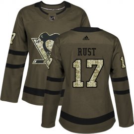 Adidas Pittsburgh Penguins #17 Bryan Rust Green Salute to Service Womens Stitched NHL Jersey