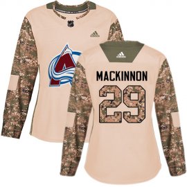 Adidas Colorado Avalanche #29 Nathan MacKinnon Camo Authentic 2017 Veterans Day Womens Stitched NHL Jersey