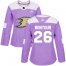 Adidas Anaheim Ducks #26 Brandon Montour Purple Authentic Fights Cancer Womens Stitched NHL Jersey
