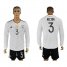 Germany #3 Hector White Home Long Sleeves Soccer Country Jersey