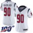 Nike Houston Texans #90 Ross Blacklock White Womens Stitched NFL 100th Season Vapor Untouchable Limited Jersey