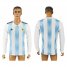 Argentina Home 2018 FIFA World Cup Long Sleeve Thailand Soccer Jersey