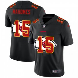 Kansas City Chiefs #15 Patrick Mahomes Mens Nike Team Logo Dual Overlap Limited NFL Jersey Black