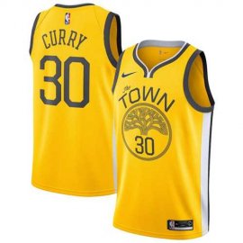 Mens Nike Golden State Warriors #30 Stephen Curry Gold NBA Swingman Earned Edition Jersey