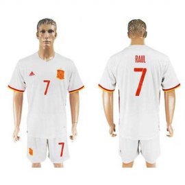 Spain #7 Raul Away Soccer Country Jersey