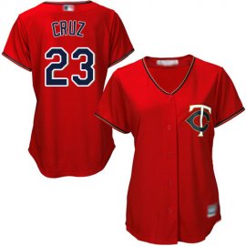 Minnesota Twins #23 Nelson Cruz Red Alternate Womens Stitched MLB Jersey
