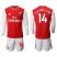 Arsenal #14 Aubameyang Red Home Long Sleeves Soccer Club Jersey