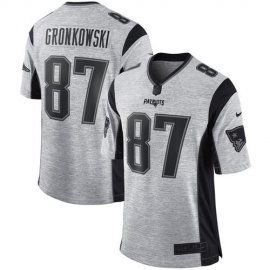 Nike New England Patriots #87 Rob Gronkowski Gray Mens Stitched NFL Limited Gridiron Gray II Jersey