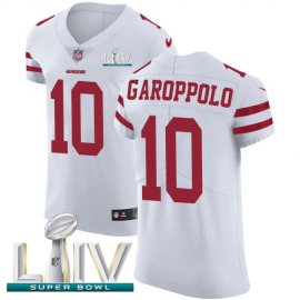 Nike San Francisco 49ers #10 Jimmy Garoppolo White Super Bowl LIV 2020 Mens Stitched NFL Vapor Untouchable Elite Jersey