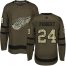 Adidas Detroit Red Wings #24 Bob Probert Green Salute to Service Stitched NHL Jersey