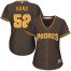 San Diego Padres #52 Brad Hand Brown Alternate Womens Stitched MLB Jersey