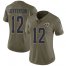 Nike Los Angeles Rams #12 Van Jefferson Olive Womens Stitched NFL Limited 2017 Salute To Service Jersey