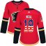 Adidas Calgary Flames #18 James Neal Red Home Authentic USA Flag Womens Stitched NHL Jersey