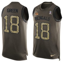 Nike Cincinnati Bengals #18 A.J. Green Green Mens Stitched NFL Limited Salute To Service Tank Top Jersey