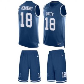 Nike Indianapolis Colts #18 Peyton Manning Royal Blue Team Color Mens Stitched NFL Limited Tank Top Suit Jersey