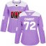 Adidas Ottawa Senators #72 Thomas Chabot Purple Authentic Fights Cancer Womens Stitched NHL Jersey