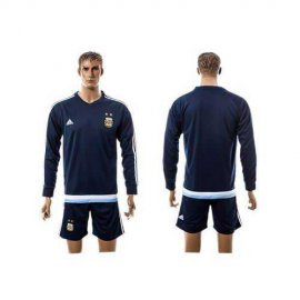 Argentina Blank Away Long Sleeves Soccer Country Jersey