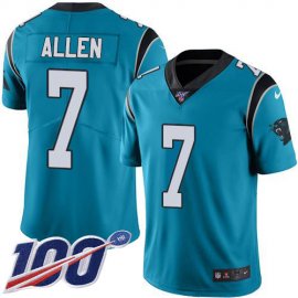 Nike Carolina Panthers #7 Kyle Allen Blue Alternate Mens Stitched NFL 100th Season Vapor Limited Jersey