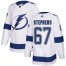 Adidas Tampa Bay Lightning #67 Mitchell Stephens White Road Authentic Youth Stitched NHL Jersey