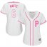 Pittsburgh Pirates #6 Starling Marte White/Pink Fashion Womens Stitched MLB Jersey