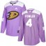 Adidas Anaheim Ducks #4 Cam Fowler Purple Authentic Fights Cancer Youth Stitched NHL Jersey
