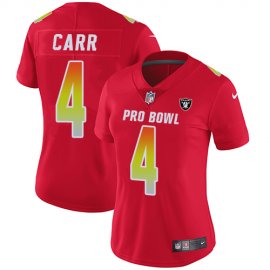 Nike Las Vegas Raiders #4 Derek Carr Red Womens Stitched NFL Limited AFC 2018 Pro Bowl Jersey