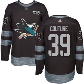 Adidas San Jose Sharks #39 Logan Couture Black 1917-2017 100th Anniversary Stitched NHL Jersey