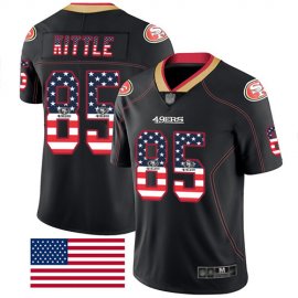 Nike San Francisco 49ers #85 George Kittle Black Mens Stitched NFL Limited Rush USA Flag Jersey