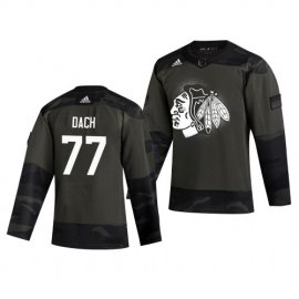 Chicago Blackhawks #77 Kirby Dach Adidas 2019 Veterans Day Mens Authentic Practice NHL Jersey Camo