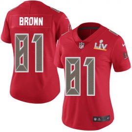 Nike Tampa Bay Buccaneers #81 Antonio Brown Red Womens Super Bowl LV Bound Stitched NFL Limited Rush Jersey