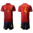 Spain #4 Martinez Home Soccer Country Jersey