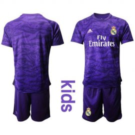 Real Madrid Blank Purple Goalkeeper Kid Soccer Club Jersey