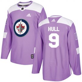 Adidas Winnipeg Jets #9 Bobby Hull Purple Authentic Fights Cancer Stitched NHL Jersey