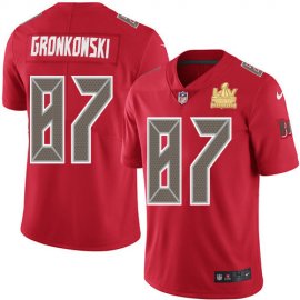 Nike Tampa Bay Buccaneers #87 Rob Gronkowski Red Youth Super Bowl LV Champions Stitched NFL Limited Rush Jersey