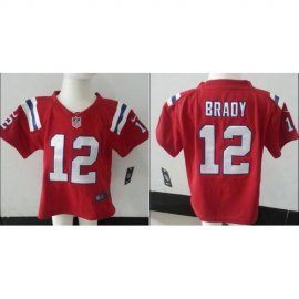 Toddler Nike New England Patriots #12 Tom Brady Red Alternate Stitched NFL Elite Jersey