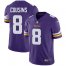 Nike Minnesota Vikings #8 Kirk Cousins Purple Team Color Mens Stitched NFL Vapor Untouchable Limited Jersey