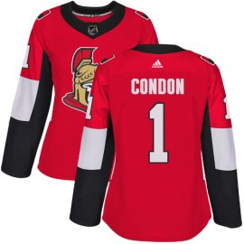 Adidas Ottawa Senators #1 Mike Condon Red Home Authentic Womens Stitched NHL Jersey
