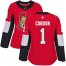 Adidas Ottawa Senators #1 Mike Condon Red Home Authentic Womens Stitched NHL Jersey
