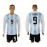 Argentina #9 Icardi Home Long Sleeves Soccer Country Jersey