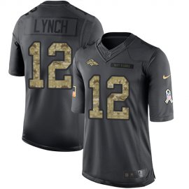 Nike Denver Broncos #12 Paxton Lynch Black Mens Stitched NFL Limited 2016 Salute to Service Jersey