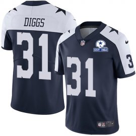 Nike Dallas Cowboys #31 Trevon Diggs Navy Blue Thanksgiving Mens Stitched With Established In 1960 Patch NFL Vapor Untouchable Limited Throwback Jersey