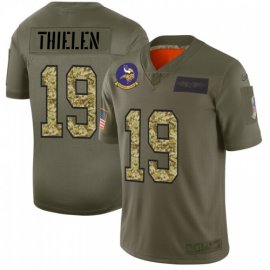 Minnesota Minnesota Vikings #19 Adam Thielen Mens Nike 2019 Olive Camo Salute To Service Limited NFL Jersey
