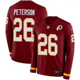 Nike Washington Football Team #26 Adrian Peterson Burgundy Red Team Color Mens Stitched NFL Limited Therma Long Sleeve Jersey