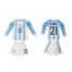 Argentina #21 Pastore Home Long Sleeves Kid Soccer Country Jersey