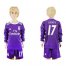 Real Madrid #17 Lucas V. Away Long Sleeves Kid Soccer Club Jersey