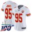 Nike Kansas City Chiefs #95 Chris Jones White Super Bowl LIV 2020 Womens Stitched NFL 100th Season Vapor Untouchable Limited Jersey