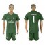 Real Madrid #1 I Casillas Green Goalkeeper Soccer Club Jersey