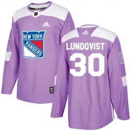 Adidas New York Rangers #30 Henrik Lundqvist Purple Authentic Fights Cancer Stitched NHL Jersey