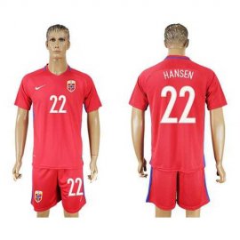 Norway #22 Hansen Home Soccer Country Jersey